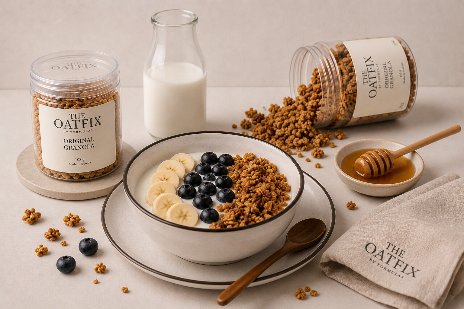 Oatfix granola product photography.